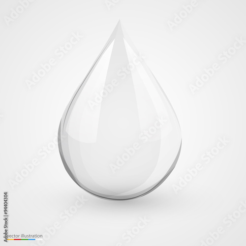 Water drop on white isolated.