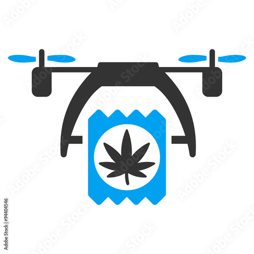 Cannabis Drone Delivery Flat Icon