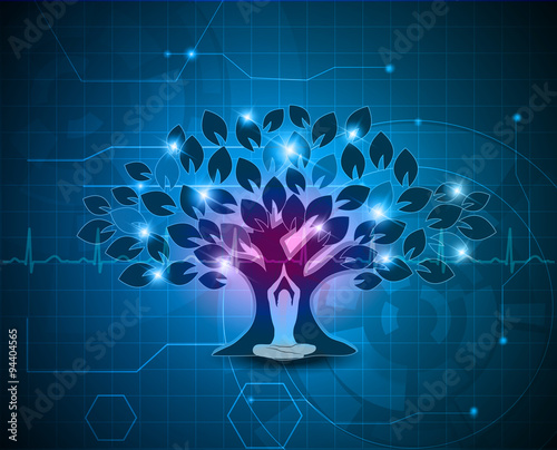 Meditation under the tree background