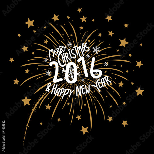 Firework design for christmas and new year 2016