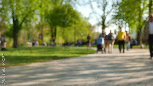 Wallpaper Mural 
People have  rest and  walking in city park. Blurred scene4K ( 3840x2160) 
 Torontodigital.ca
