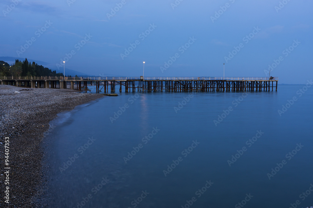 sea pier in the night