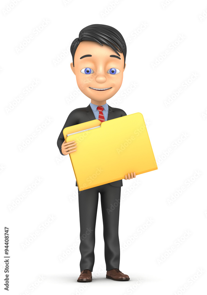 Businessman holding folder isolated on white background Businessman holding folder isolated on white background