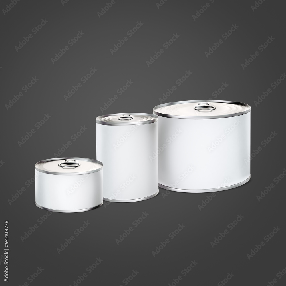 Tin can with ring pull for canned food, meat, vegetables, fruits, fish, pickles, sauce, cream . Isolated on black background Tin can with ring pull for canned food, meat, vegetables, fruits, fish, pickles, sauce, cream . Isolated on black background