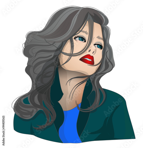 Vector portrait girl