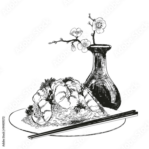 Still life. Hand drawn illustration