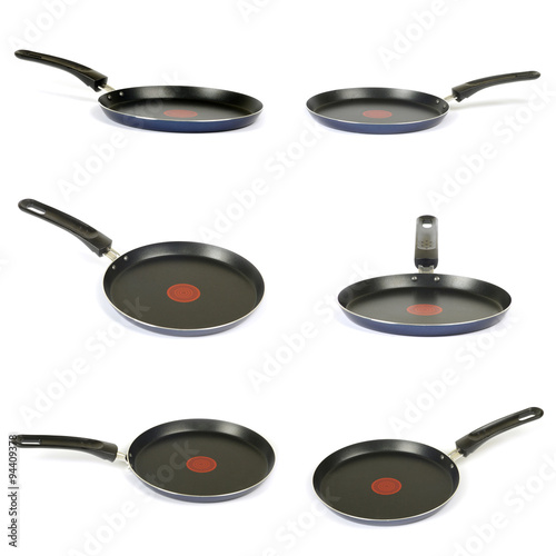 Frying pan collection isolated