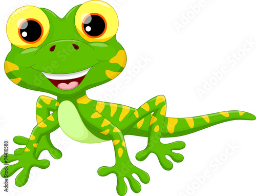 Fotografie, Obraz Cute lizard cartoon