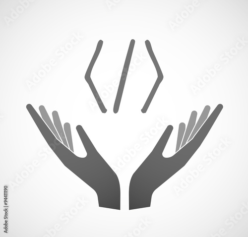 Two hands offering a code sign