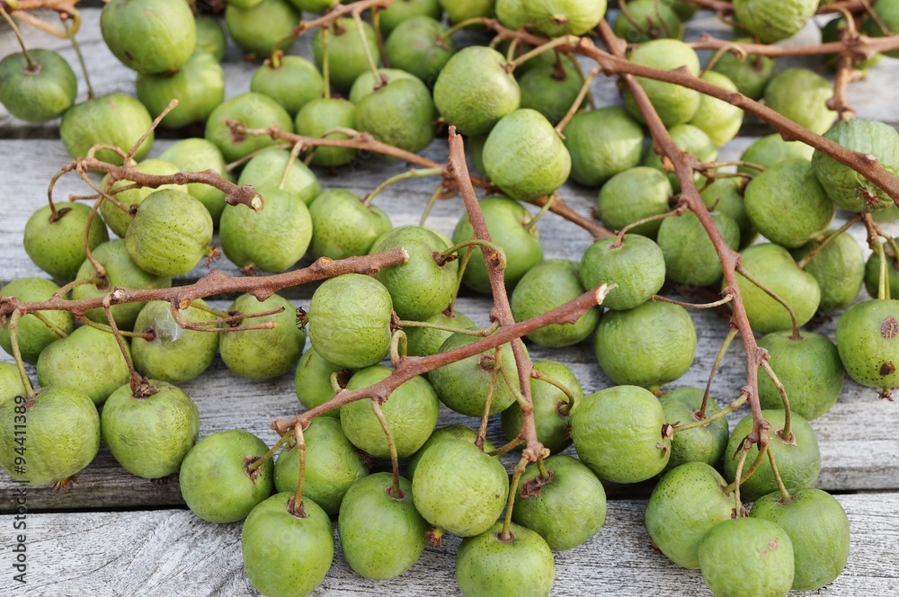 Green baby kiwi berries Green baby kiwi berries