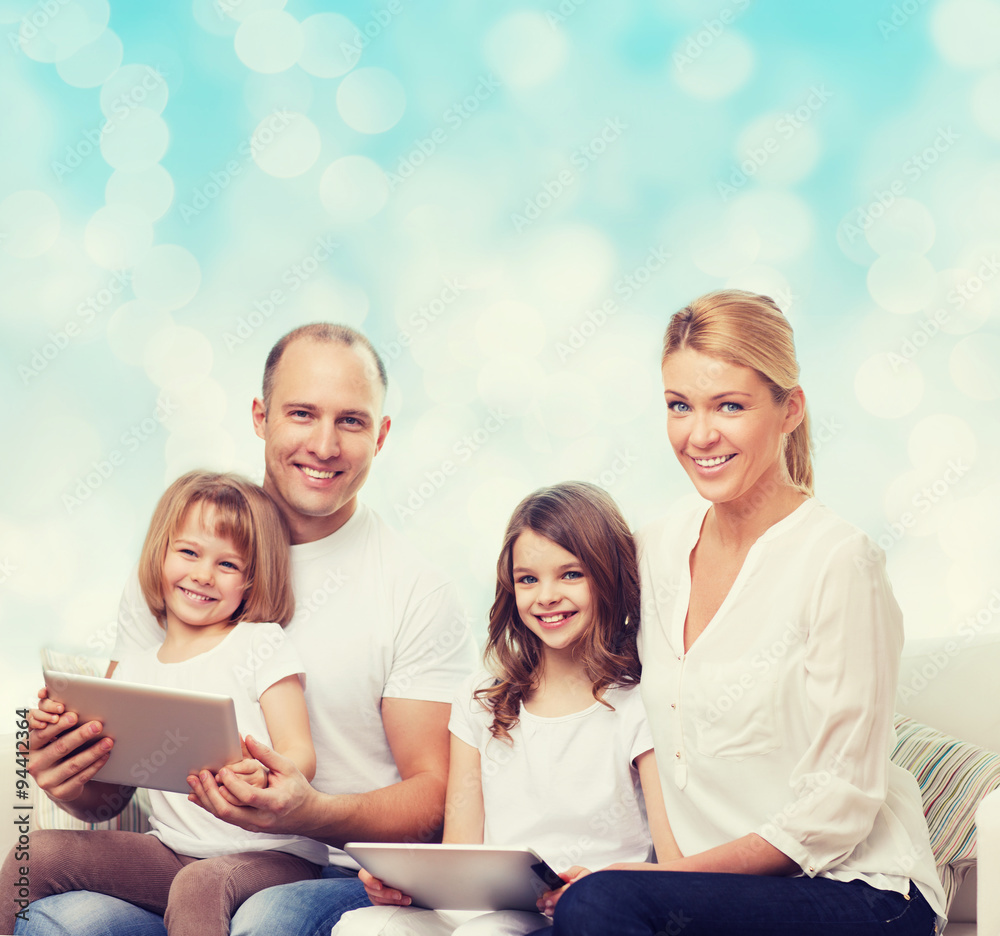 happy family with tablet pc computers happy family with tablet pc computers