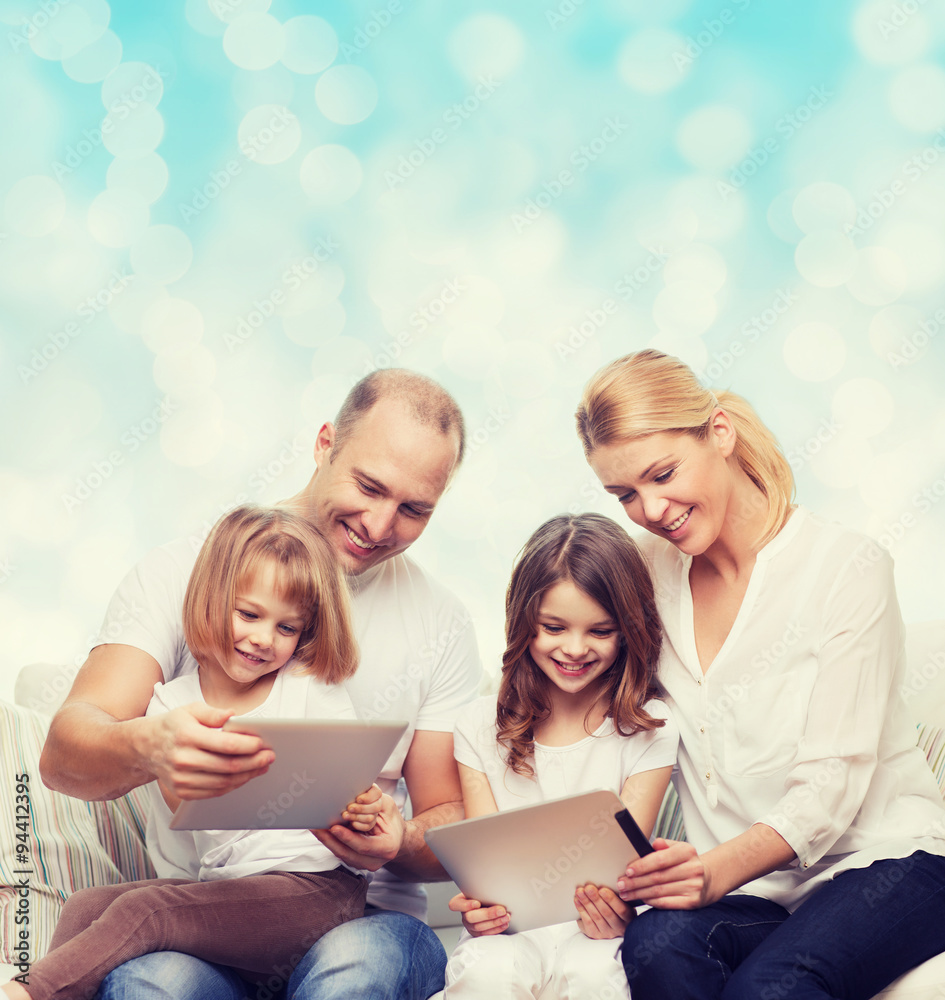 happy family with tablet pc computers happy family with tablet pc computers