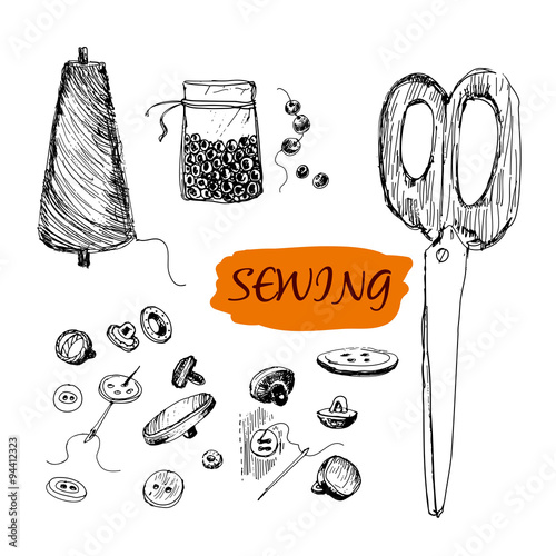 Sewing. Set of illustrations