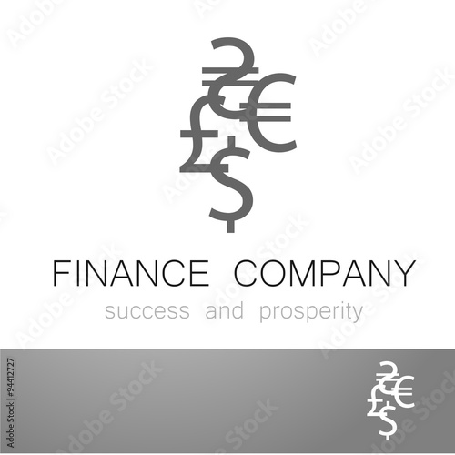 financial company dollar euro sign logo