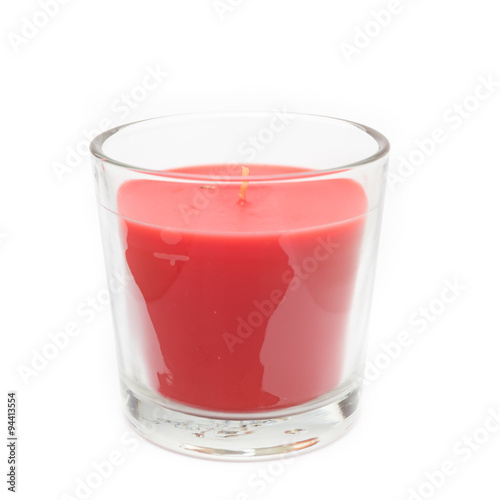 Wallpaper Mural Red Candle in Glass on White background Torontodigital.ca