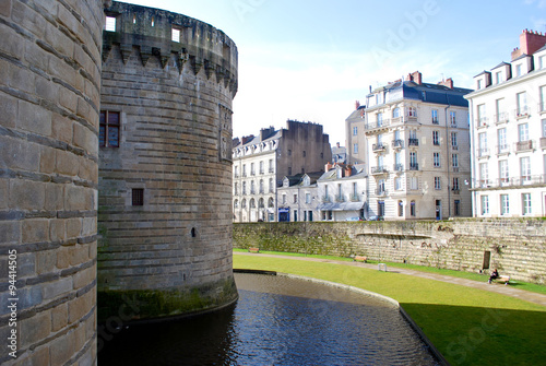 View to the fortress wall in Nantes photo