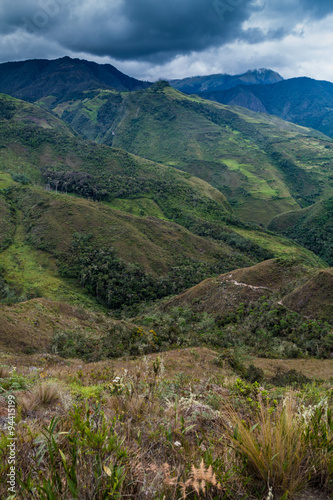 Countryside in cloud forest mountains around Leymebamba  northern Peru.