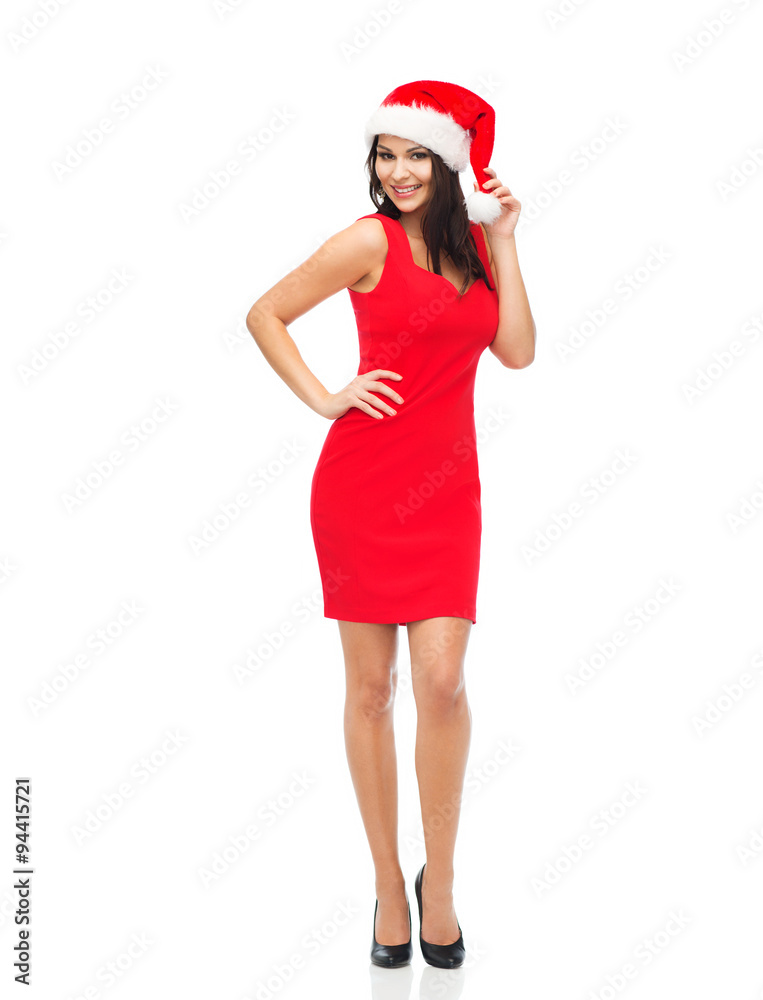 beautiful sexy woman in santa hat and red dress beautiful sexy woman in santa hat and red dress