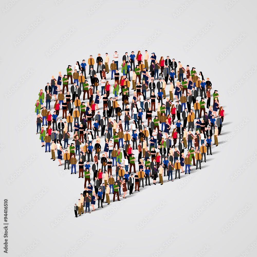 Large group of people in the chat bubble shape. Vector Large group of people in the chat bubble shape. Vector