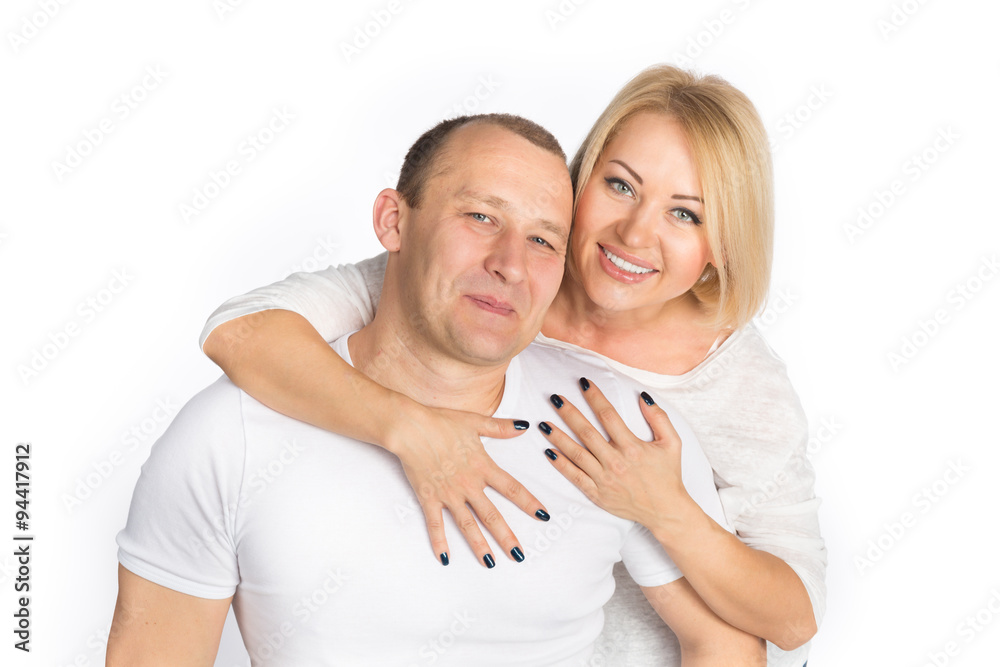 Portrait of happy couple isolated on white background Portrait of happy couple isolated on white background