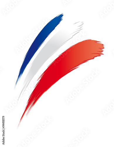 Tricolore - Länderkennung von Frankreich, Paris Hauptstadt, Fahne, Flagge, Symbol, europäische Partner, Europäische Union, Europa, beleibtes Reiseland in Westeuropa, Vektor isoliert
