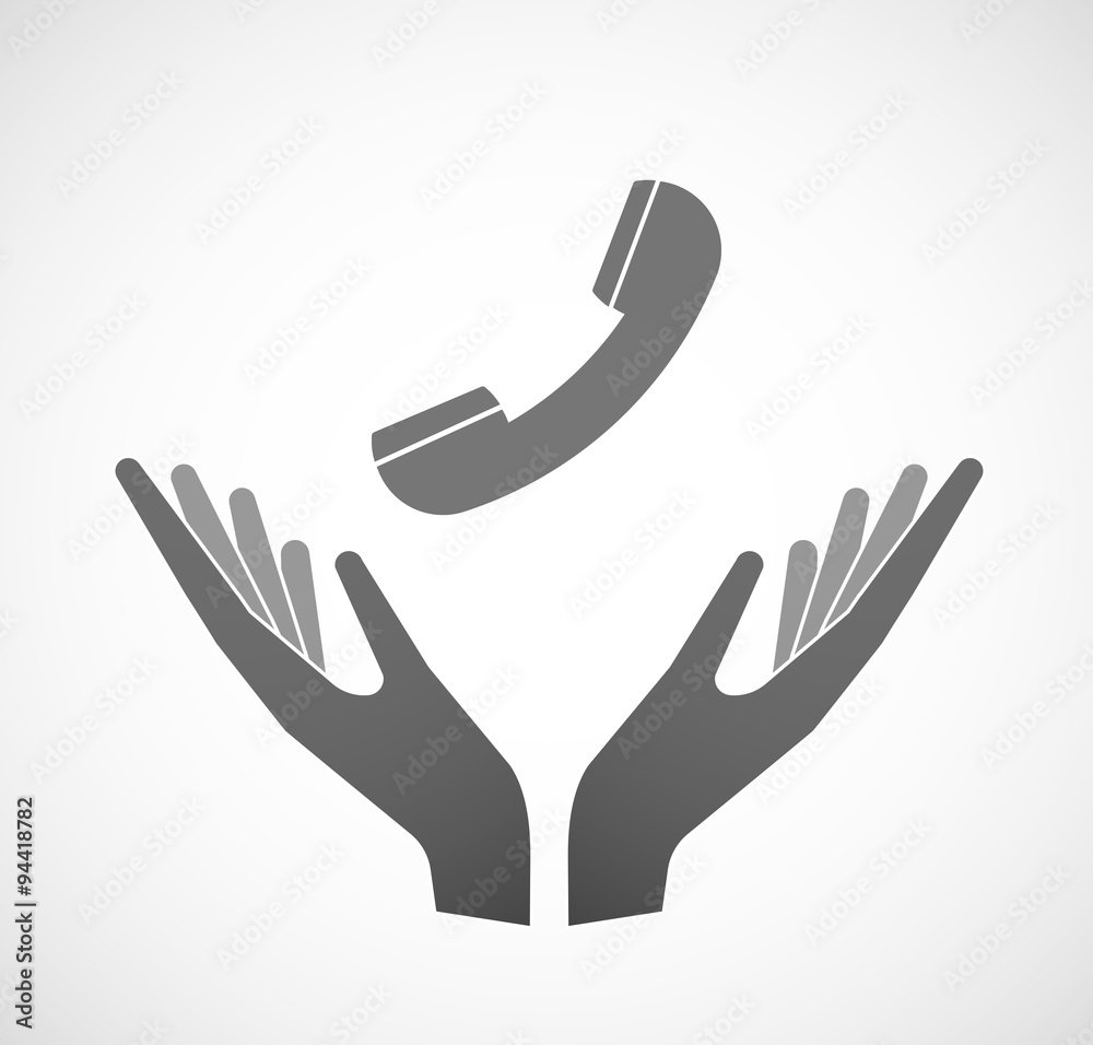 Fototapeta premium Two hands offering a phone