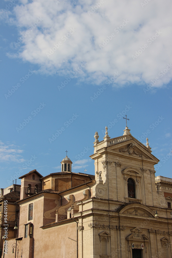 Fototapeta premium Rome,Italy,church,Santa Maria della Vittoria,evening,summer.
