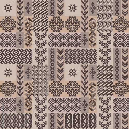 Abstract ornamental ethnic seamless pattern
