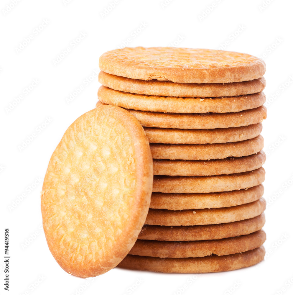tower of biscuits isolated on a white background tower of biscuits isolated on a white background