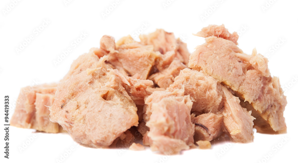 served tuna isolated on a white background served tuna isolated on a white background