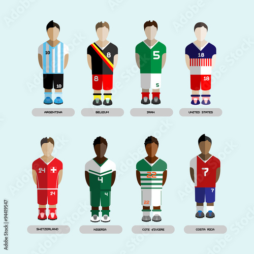 Soccer Club Team Players Set