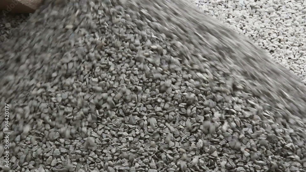 Dumper truck delivering gravel for asphalt plant