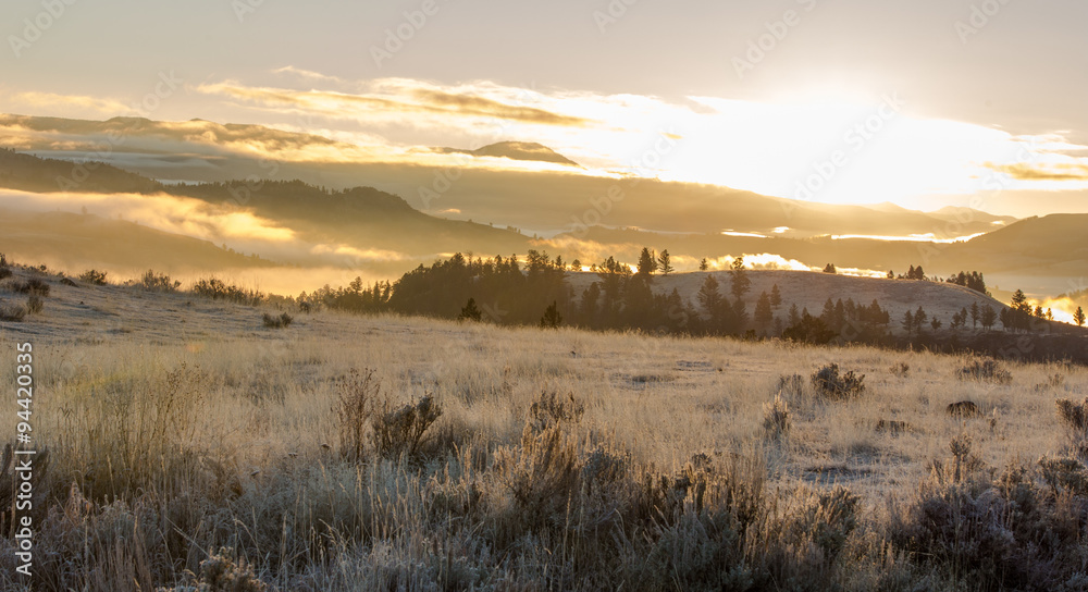 Fototapeta premium Sunrise mountain Landscape.