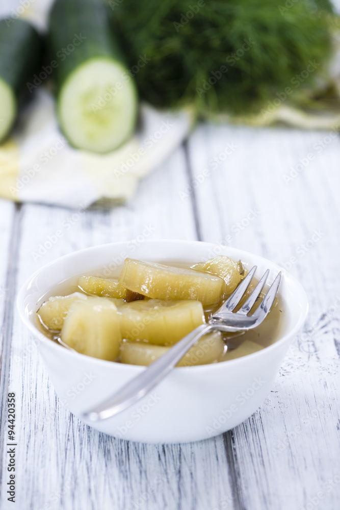 Portion of sliced Cucumber (pickled) Portion of sliced Cucumber (pickled)