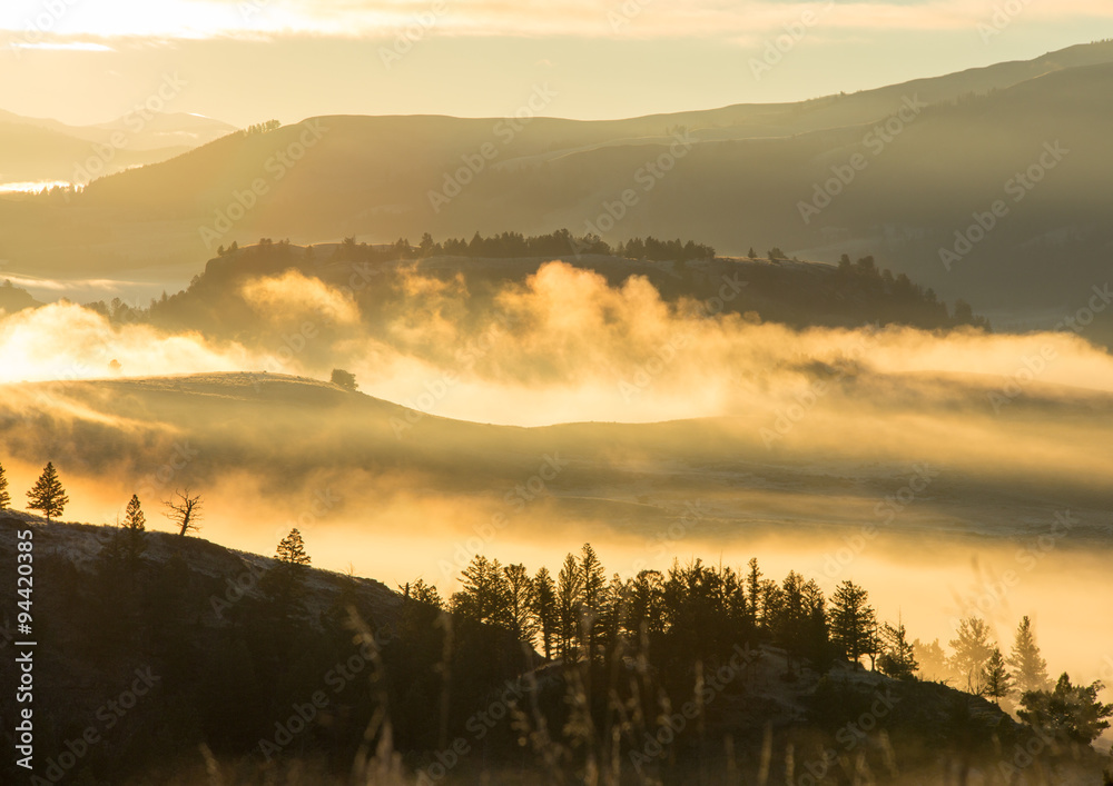 Obraz premium Sunrise wilderness landscape.