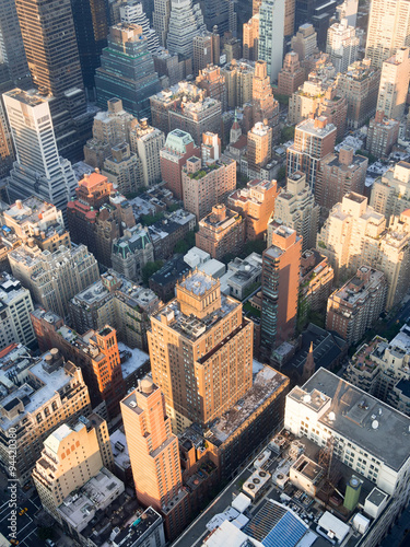 The urban landscape of midtown Manhattan in New York