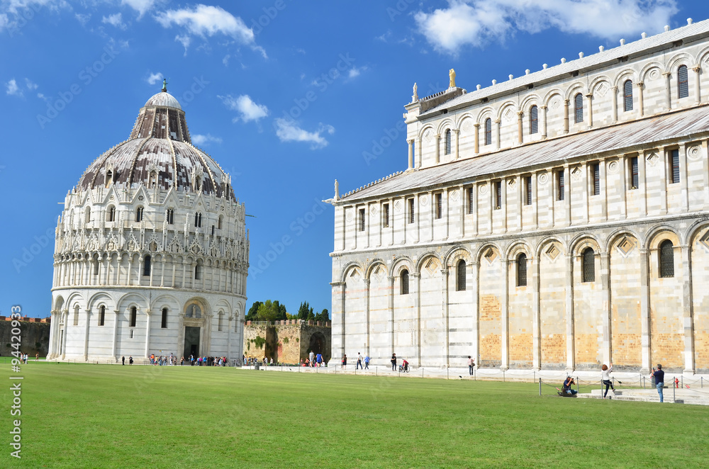 Baptitry and cathedral at Pisa, Italy