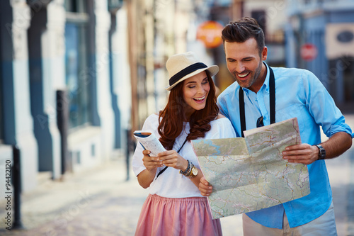 Konstfotografi Young couple traveling