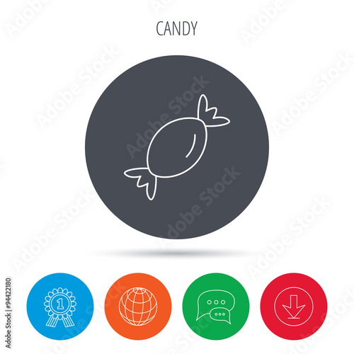 Candy icon. Sweet sugar lollipop sign.