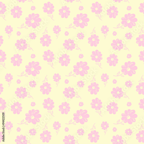 Colorful flowers seamless background pastel