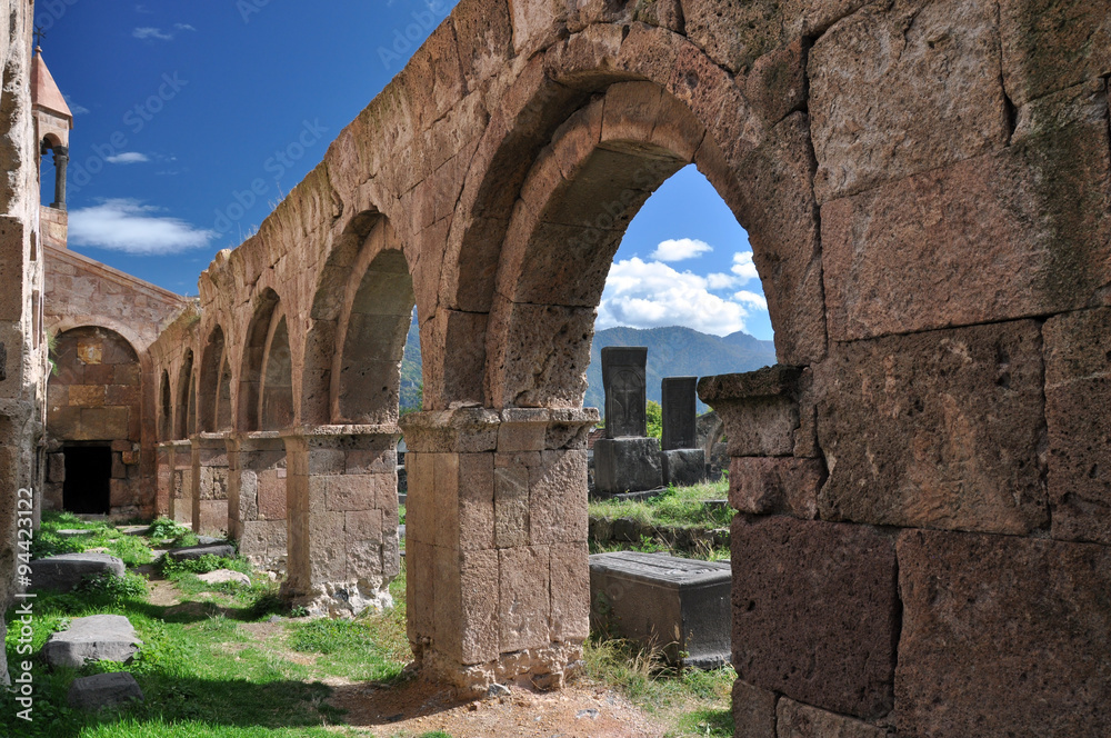 Wall with arches. Odzun, Armenia