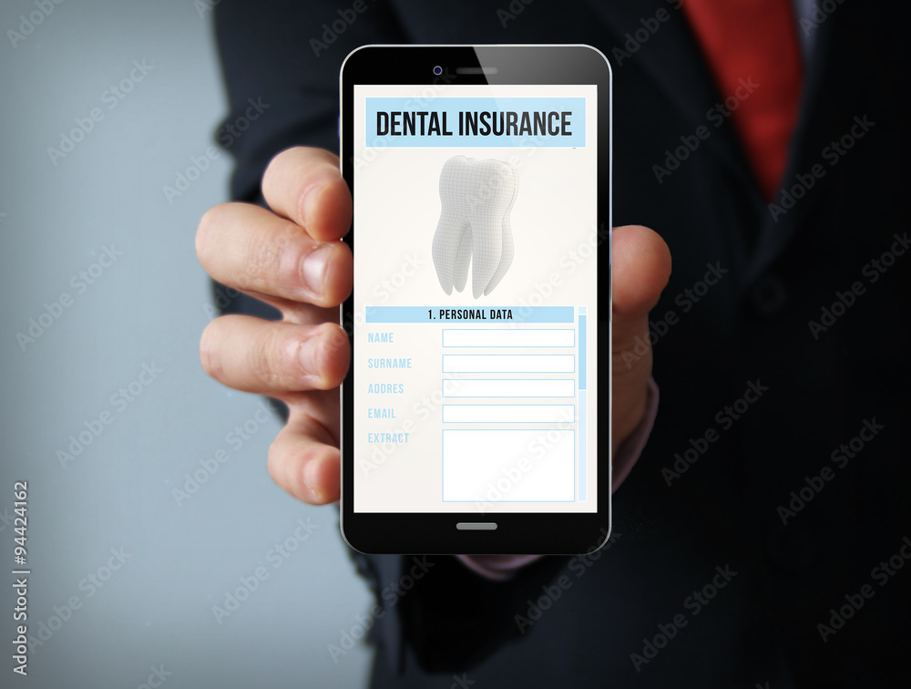 dental insurance businessman smartphone