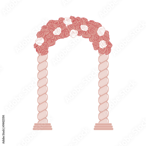 Beautiful romantic arc door of gentle curl rose