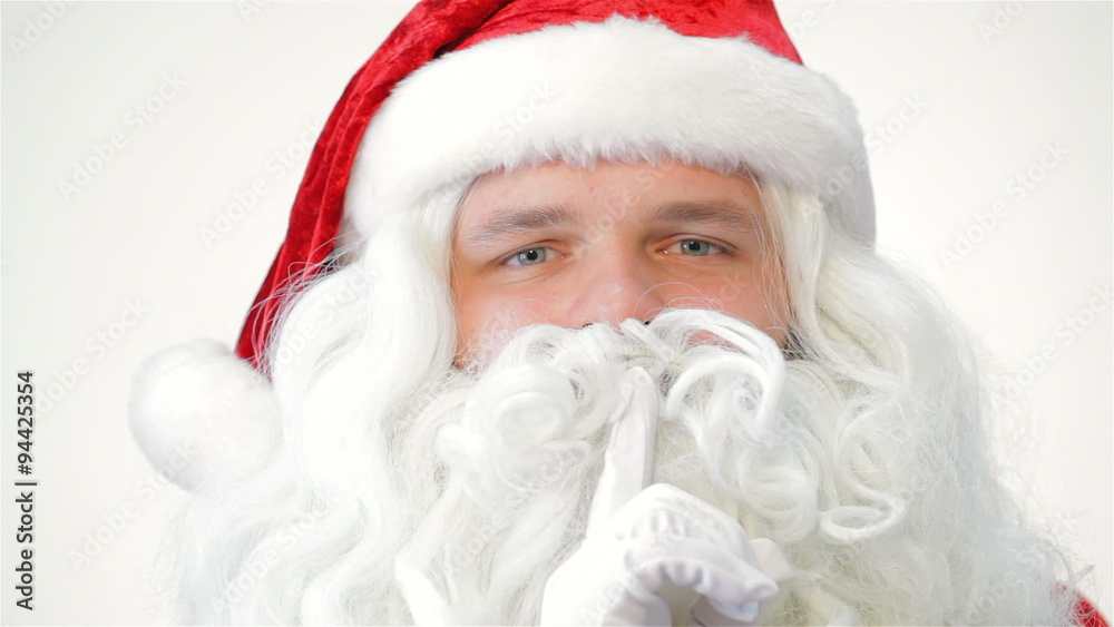 Santa showing gesture shh Santa showing gesture shh