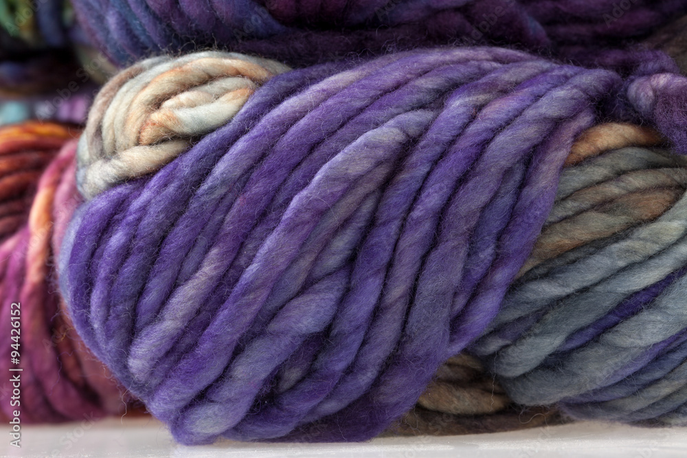 Colorful wool yarn balls