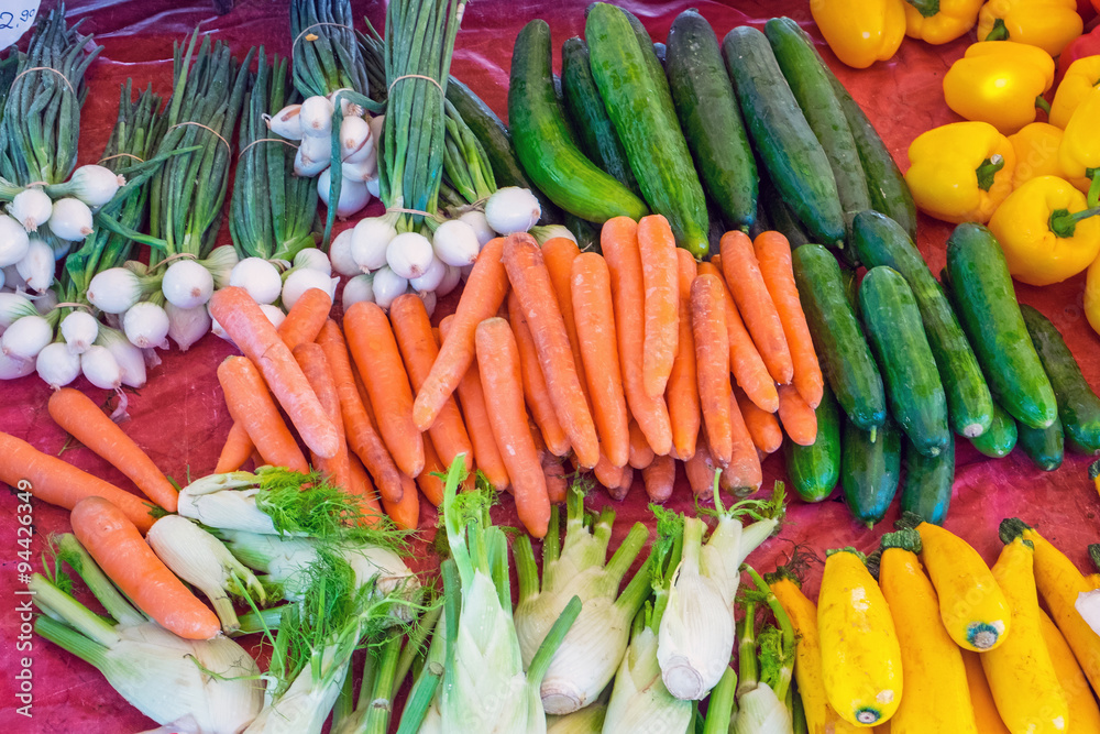 Different vegetables for sale at a market