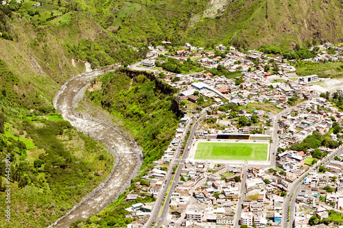 Banos de Agua Santa,located in the Tungurahua province of Ecuador,offers breathtaking aerial telephoto shots. photo