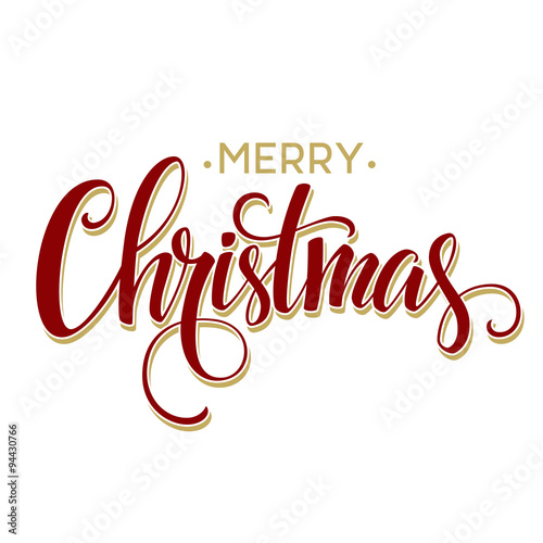 Merry Christmas Lettering Design. Vector illustration
