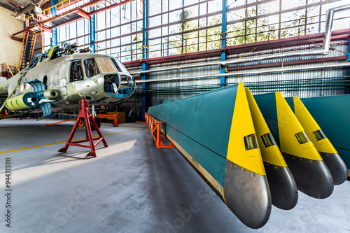 Принти на полотні Helicopter rotor blades removed from aircraft