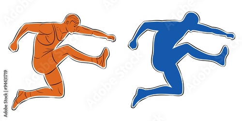 man jump, vector silhouette